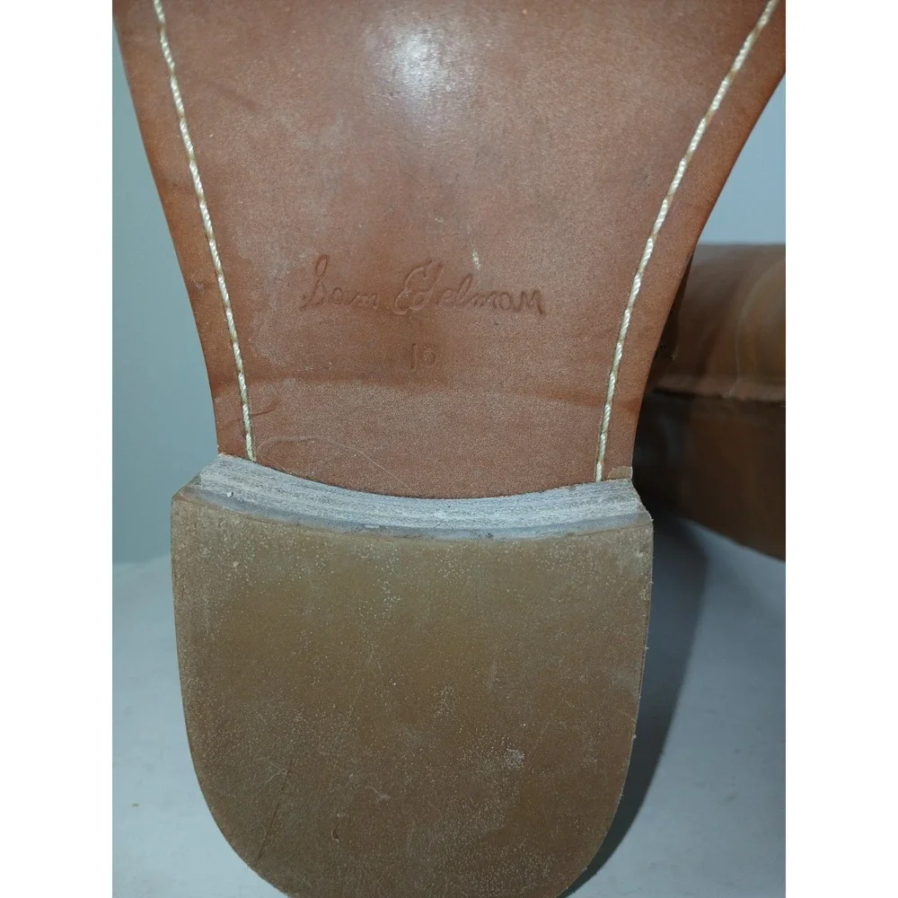Sam Edelman Women's Fable Tall Leather Boots Tan Cashew Size 10 NEW. C116